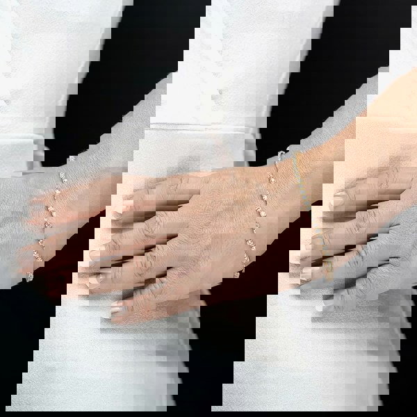 Starbright Gold 2.5mm Round Cubic Zirconia 7.5 Inch Tennis Bracelet B412(2.5M) 7.5~ 3A GP