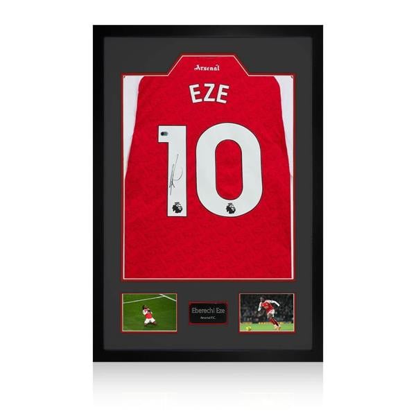 Eberechi Eze Signed Arsenal Shirt Premium Frame (ACG Cert)