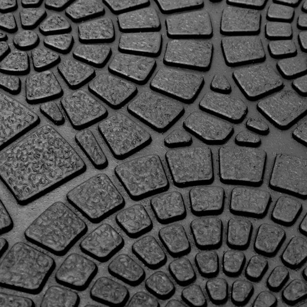 JVL Mosaic Scraper Rubber Doormat 45x75cm, Black