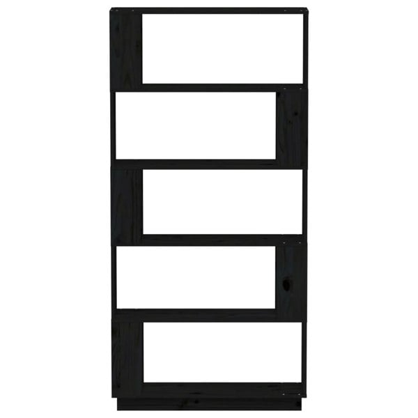 Berkfield Book Cabinet/Room Divider Black 80x25x163.5 cm Solid Wood Pine