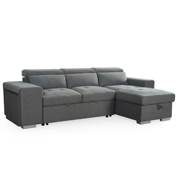 Furnishings For Less Astrix Grey Fabric Universal Corner 3-4 Seater Sofa Bed