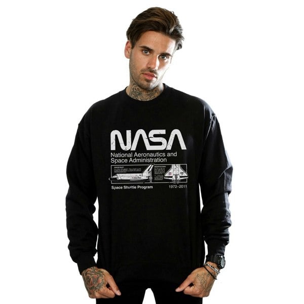 NASA Mens Space Shuttle Sweatshirt - Black