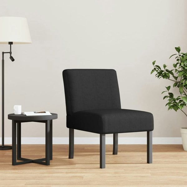 Berkfield Slipper Chair Black Fabric