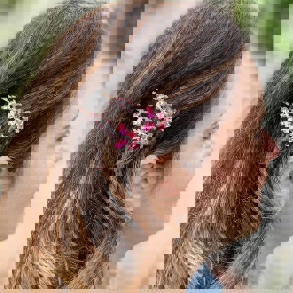 pink hair slides for wavy hair