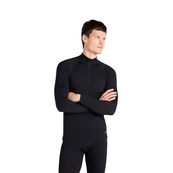 Animal Mens Merino Wool Quarter Zip Midlayer - Black