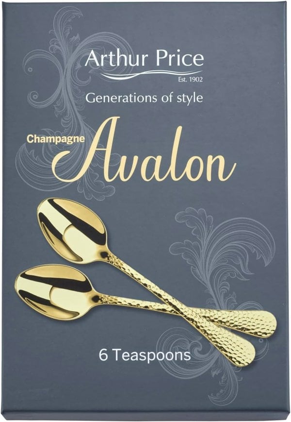 Arthur Price 'Champagne Avalon' Stainless Steel Gift Boxed Cutlery Set Of 6 Tea Spoons