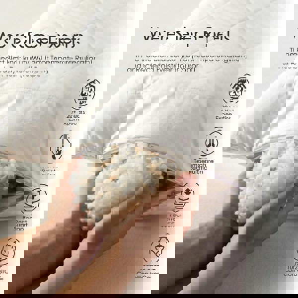 HOMESCAPES Premium Wool Pillow with Quilted Case, 19 x 29"