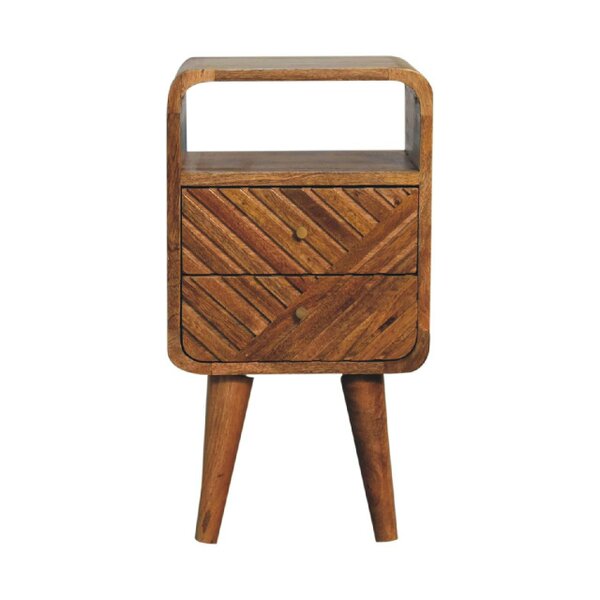 Wyld Haus Alberobello Small Curved Mango Wood Bedside Table