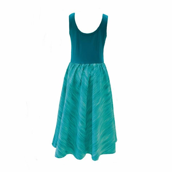 Frock Tales Paradis Midi Sleeveless Dress - Aqua Stripe