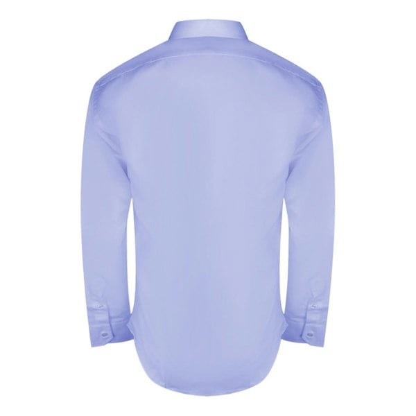 Aquascutum Branded Plain Long Sleeve Blue Shirt