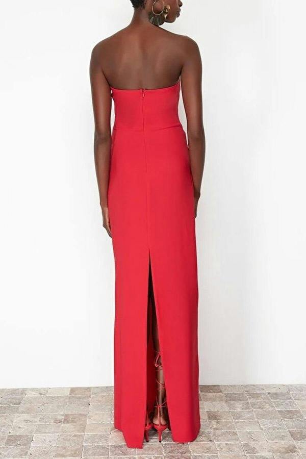 WOVCOR Elegant Evening Dress with Bow Detail