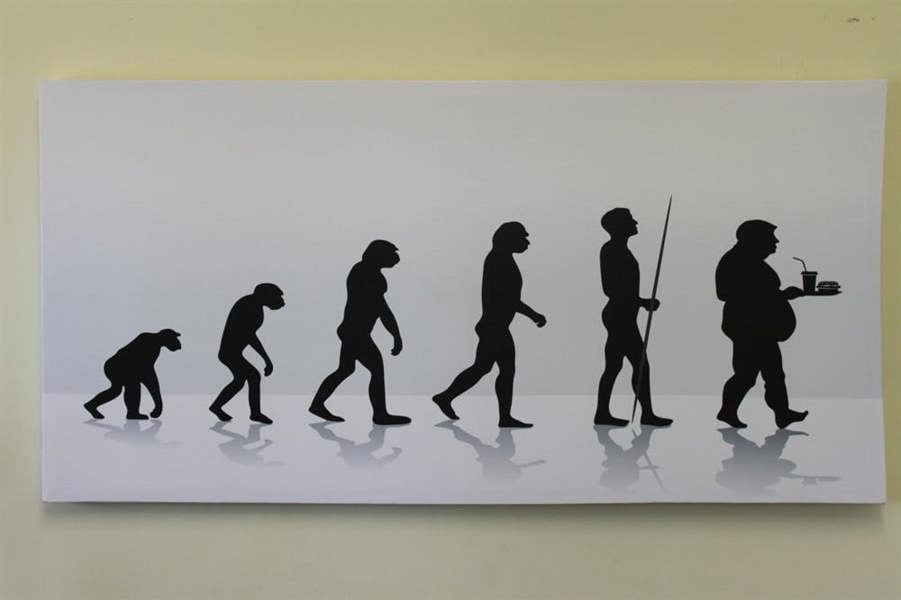 Large 'Evolution of Man' Canvas Print 