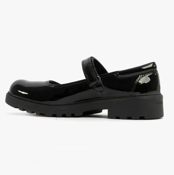GEOX CASEY B Girls Patent Mary Jane School Shoes Black