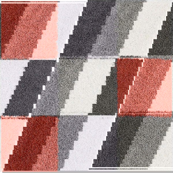 Geometric Design Thick Shaggy Area Rugs Terra