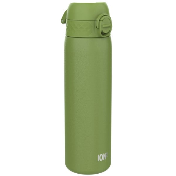 ION8 Leak Proof Slim Water Bottle, Stainless Steel, Khaki Green, 600ml (20oz)