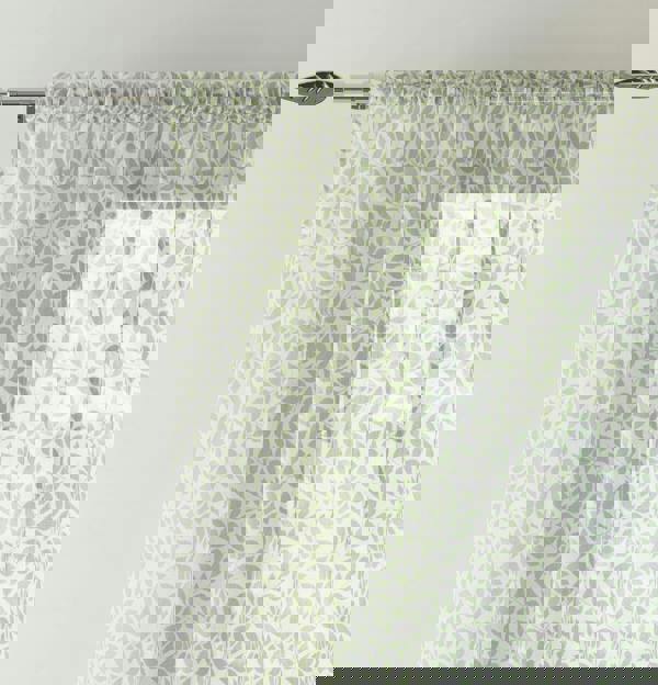 Tyrone Textiles Leaf Print Linen-Look Voile Panel - Pair