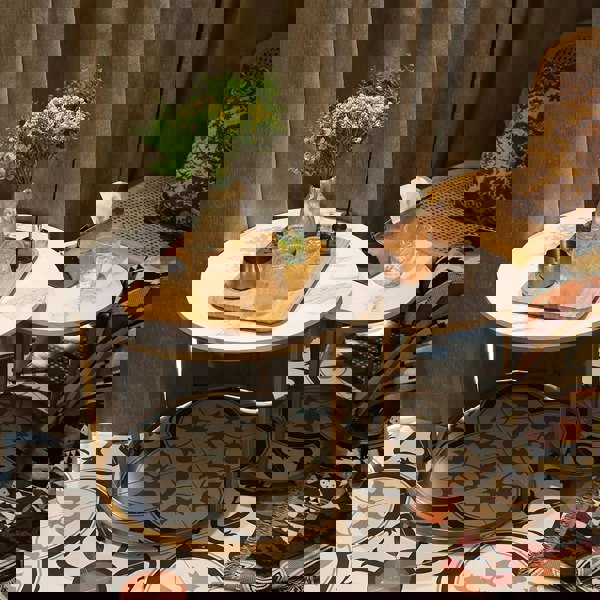 Havendro Nesting Coffee Tables Set of 2 Round Stacking Sofa Side Tables for Living Room