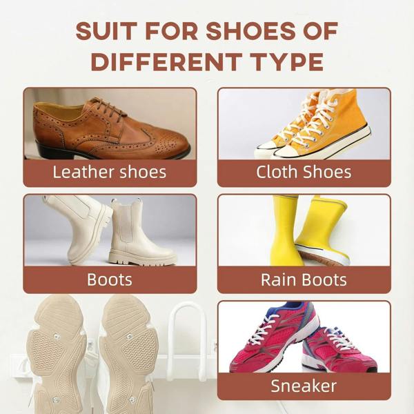 Shoe dryer compatibility infographic showing different shoe types
