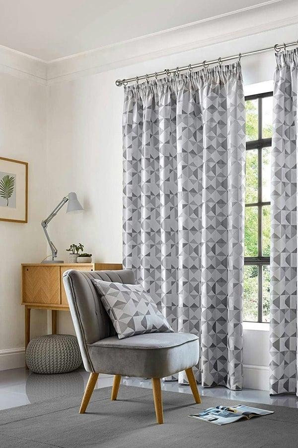 Alan Symonds Skandi Geometric Jacquard Fully Lined Taped Curtains