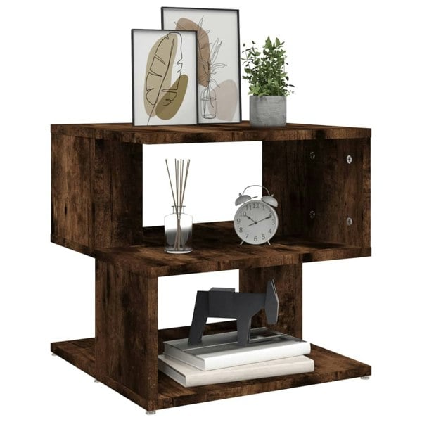 Berkfield Side Table Smoked Oak 40x40x40 cm Engineered Wood