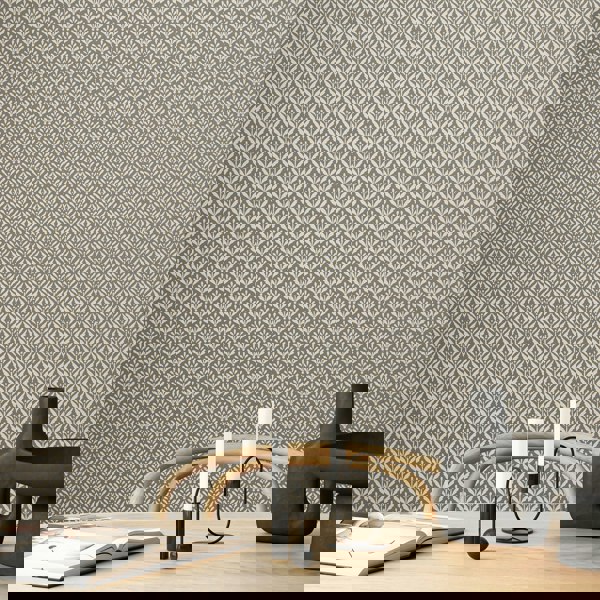 Hoopla Walls Mini Leaf - Graphite 10m Wallpaper