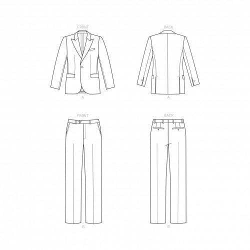 Simplicity Sewing Pattern 9241, Jackets, Trousers, Suits for Men, AA (34-36-38-40-42) - Intermediate