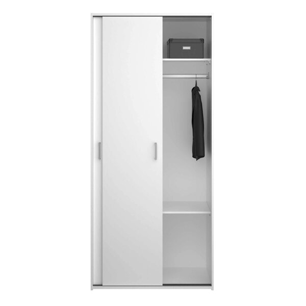 Wyld Haus Munich White Wooden Sliding Door Wardrobe 2 Doors 3 Shelves