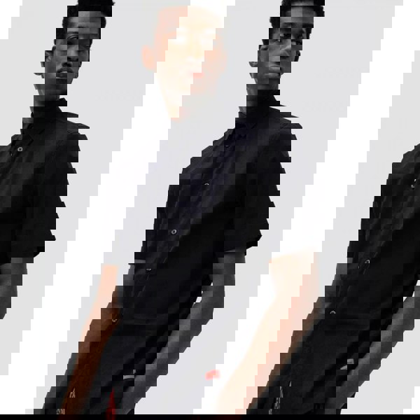 HUGO Ebor Relaxed Fit Mens Stretch Cotton Shirt - Black 001