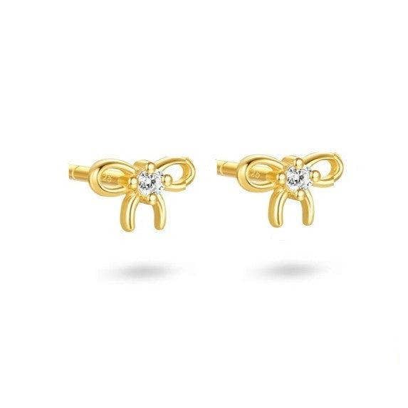 Gold Trip Little Bow Stud Earrings