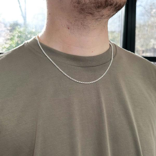 Love Silver Sterling Silver 2.4mm Belcher Chain