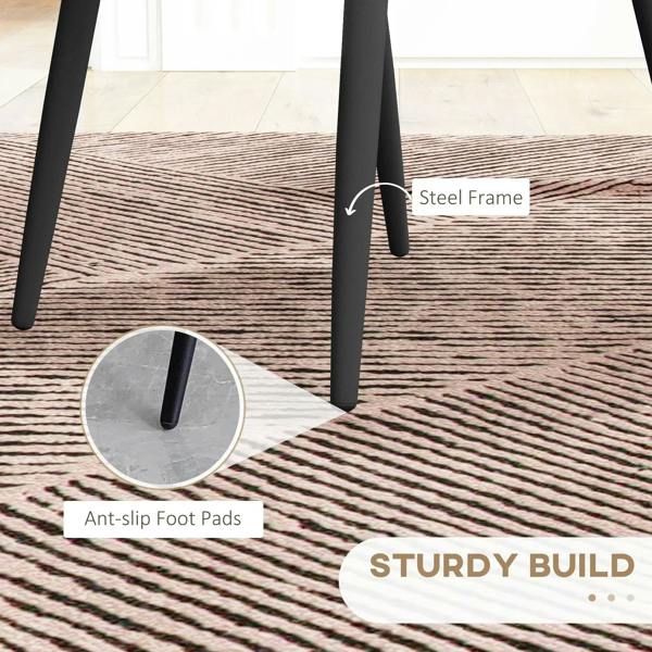 Black metal chair legs with non-slip foot pads