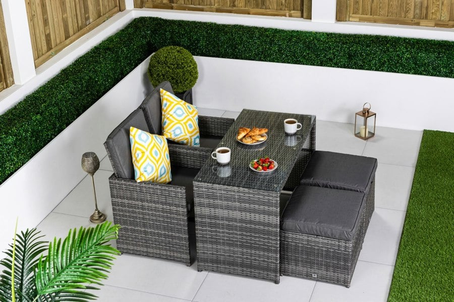 Giardino Cube Bistro Set 2 Seater Garden Patio Table and Chairs