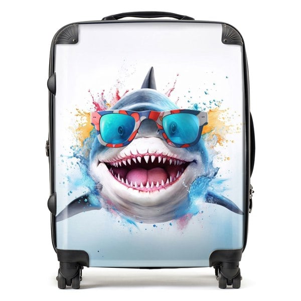 Warren Reed Splashart Shark In Glasses Suitcase