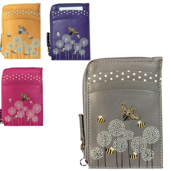 Mala Leather Bumble Bee Design RFID Leather Coin & Card Purse