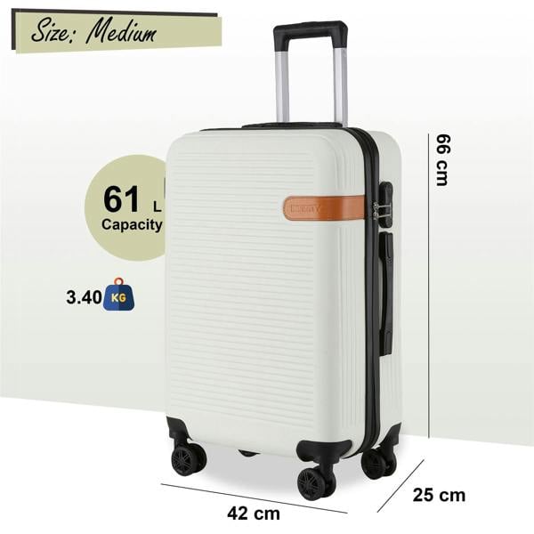 Infinity Luggage Hard Shell Classic Dual 4 Wheel Luggage Suitcase Set