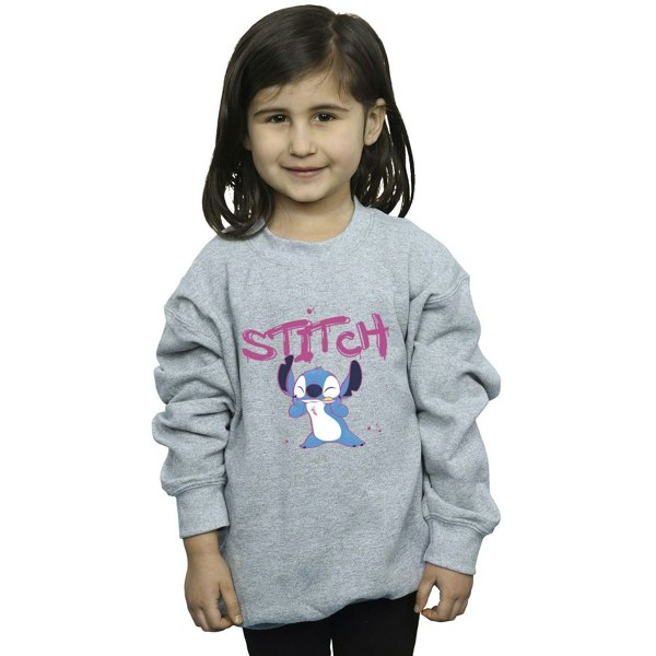 Disney Girls Lilo And Stitch Graffiti Sweatshirt - Sports Grey