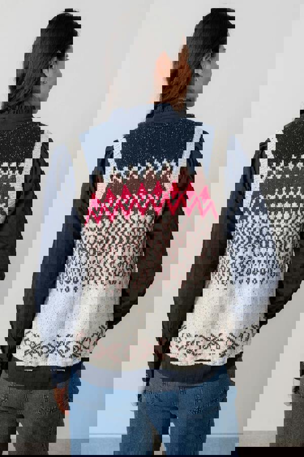 Lily & Me Suvi Fair Isle Knitted Waistcoat Chocolate