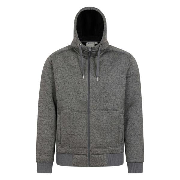 Mountain Warehouse Mens Nevis II Faux Fur Hoodie - Black - 