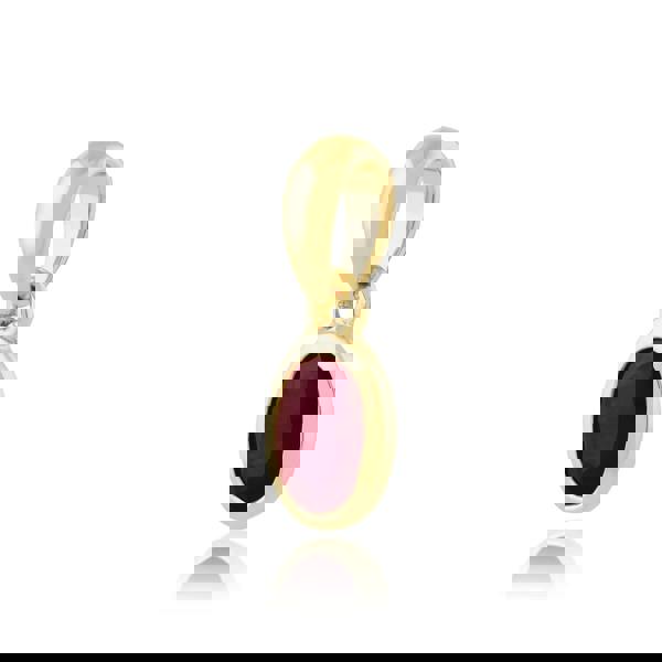 183E0670069-183P1120039 Classic Oval Ruby Single Stone Bezel Stud Earrings & Pendant Set in 9ct Yellow Gold 5