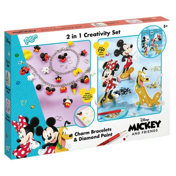 Totum Micky and Friends 2 in 1 Diamond painting and charms
