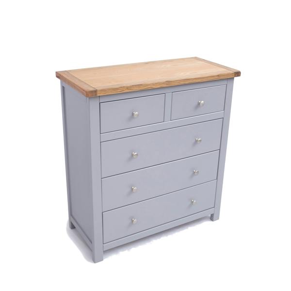 Cabinet Bits Mirano 5 Drawer Chest of Drawers Chrome Knob