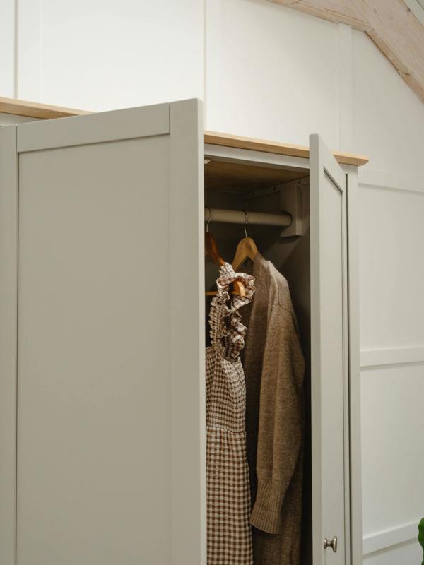 Statement Furniture Pembroke Double Wardrobe with Oak Top Modern 2 Door Wooden Storage