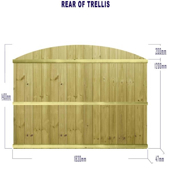 [amazon variation] dome top t&g semi-braced fence panel [6ft x 1ft, 2ft, 3ft, 4ft] 9
