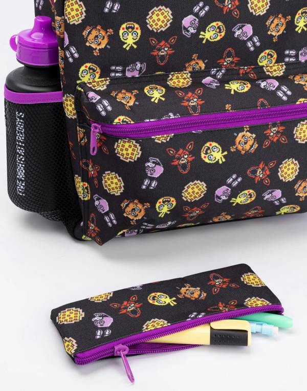Vanilla Underground Five Nights At Freddy's Boys Black Printed 4 Piece Backpack Set (One Size) [dis]