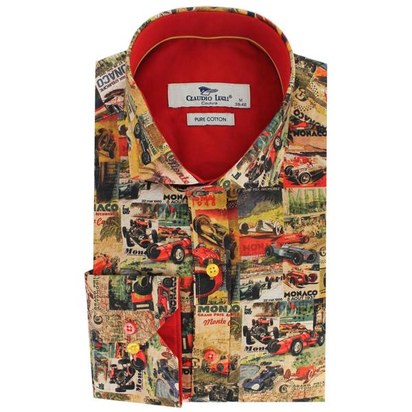 MONACO MONTAGE PRINT SHIRT – Premium Men's Patterned Shirt by Claudio Lugli | Bold Design, Tailored Fit, Best Printed Shirts