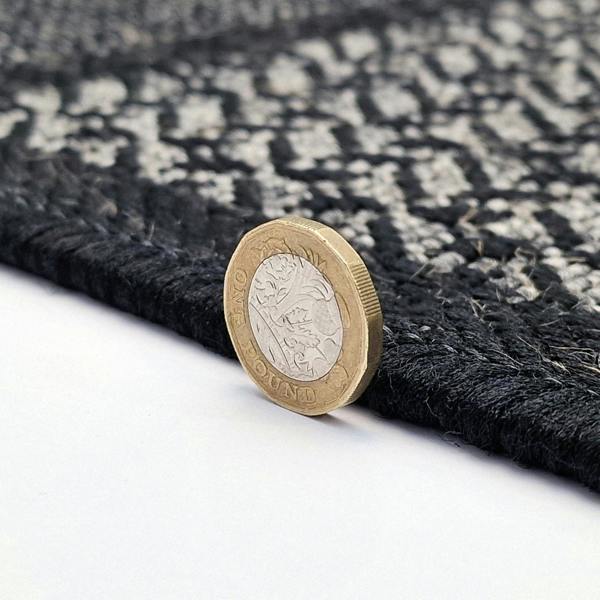 Non-Slip Black Rug Flat Weave Checkered Kitchen Dining Room Living Room Area Mat