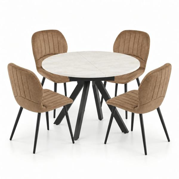 Outdoor Living Harley Extendable Dining Table with 4 Jaydn Chairs