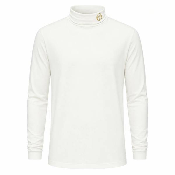 Sergio Tacchini Edward Roll Neck T-Shirt Gardenia/Gold Lurex