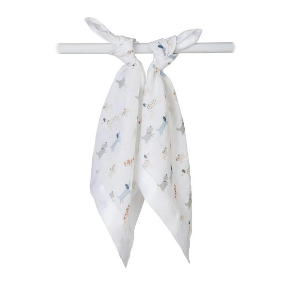 Lulujo - Muslin Security Comforter Blanket - Puppy Dog 2 Pack