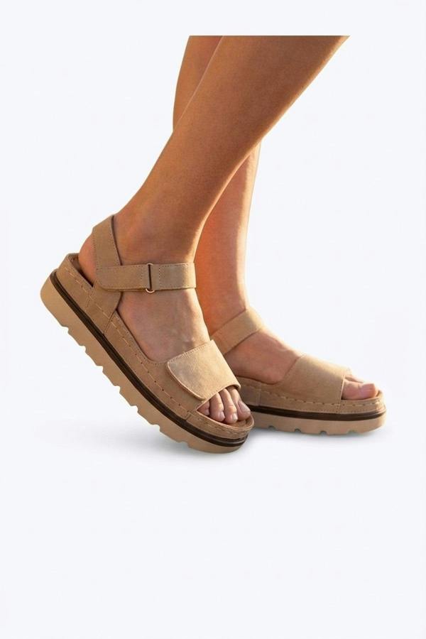 Violet Suede Platform Sandals - Beige_wb